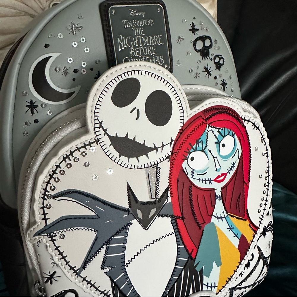 Disney Nightmare Before Christmas Jack and Sally Heart Mini Backpack: NWT - Picture 2 of 13